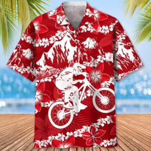 Mountain Bike Red Nature Hawaiian Shirt